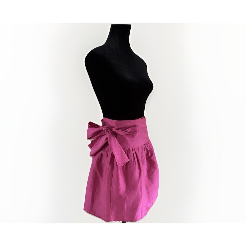 Vtg 90s Gypsy Taffeta Pink Wrap Bow Skirt - One Size 34-40” Waist, Summer Party
